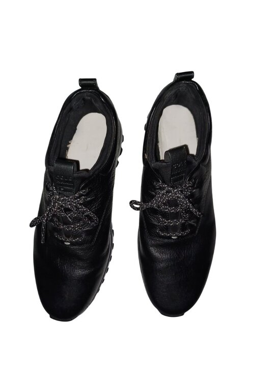 Cole Haan Shoes Black Leather Lug Soles Oxford Lace Slip On Waterproof Mens 10M